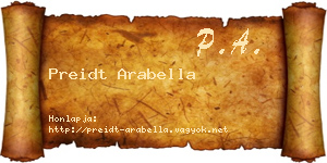 Preidt Arabella névjegykártya